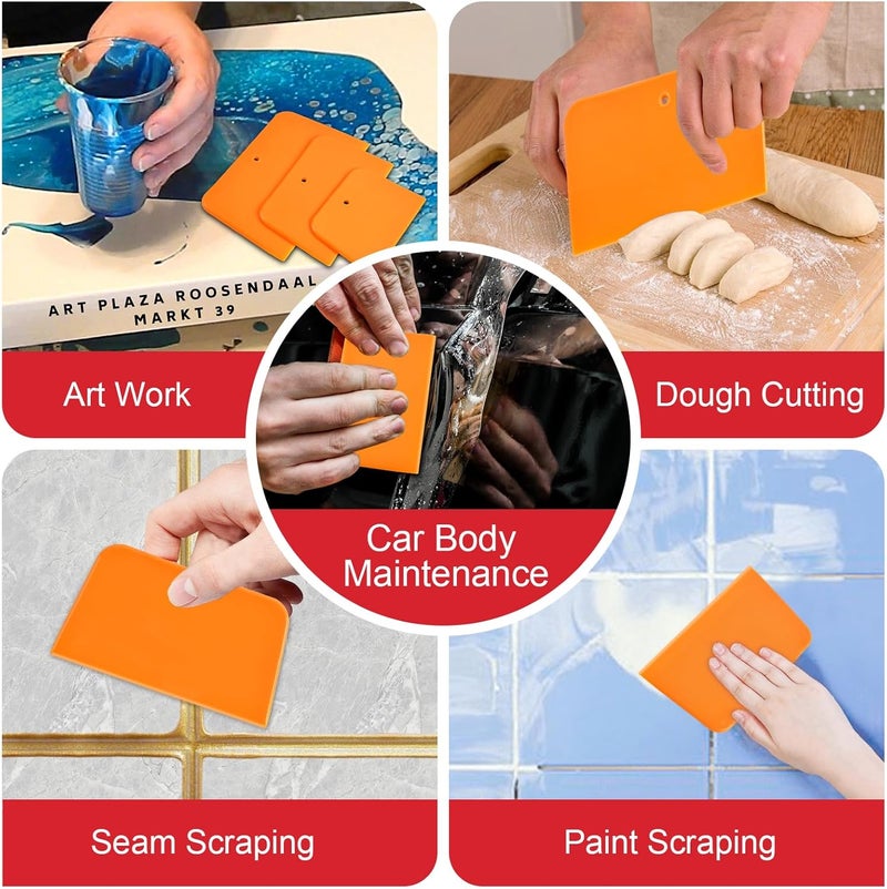 Lainballow 27 Pcs Body Filler Spreaders, 4, 5, 6 Inch Auto Plastic Putties Spreader, Automotive Body Fillers for Applying Fillers, Putties, Glazes, Caulks, Paint - Image 5